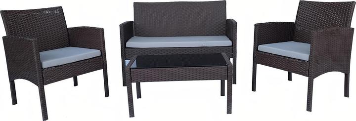 HTI-Living Outdoor Möbel 4-teiliges Set Zita Braun-Beige (108 cm)