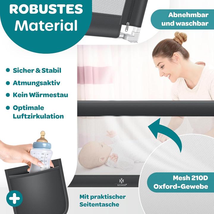Produktbild Kesser Klappbares Bettschutzgitter mit Tasche (180 cm)