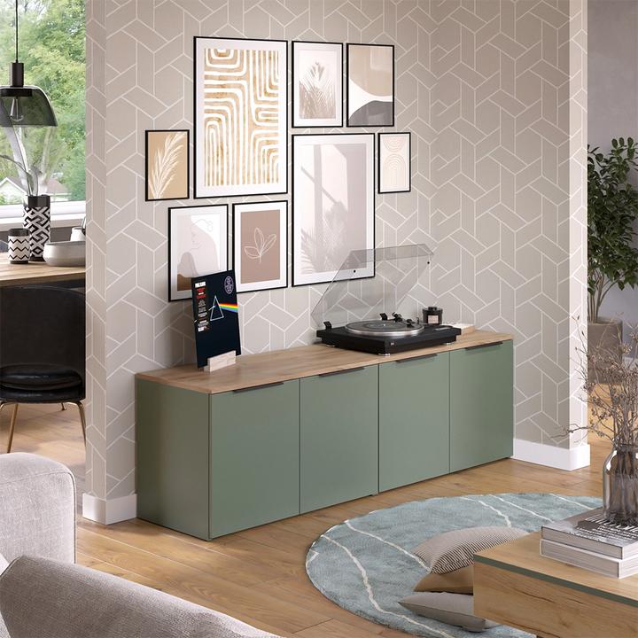Immagine prodotto Vicco Wohnwand Wido, Grün/Sonoma, 2 Teile (80 x 50 x 40 cm)