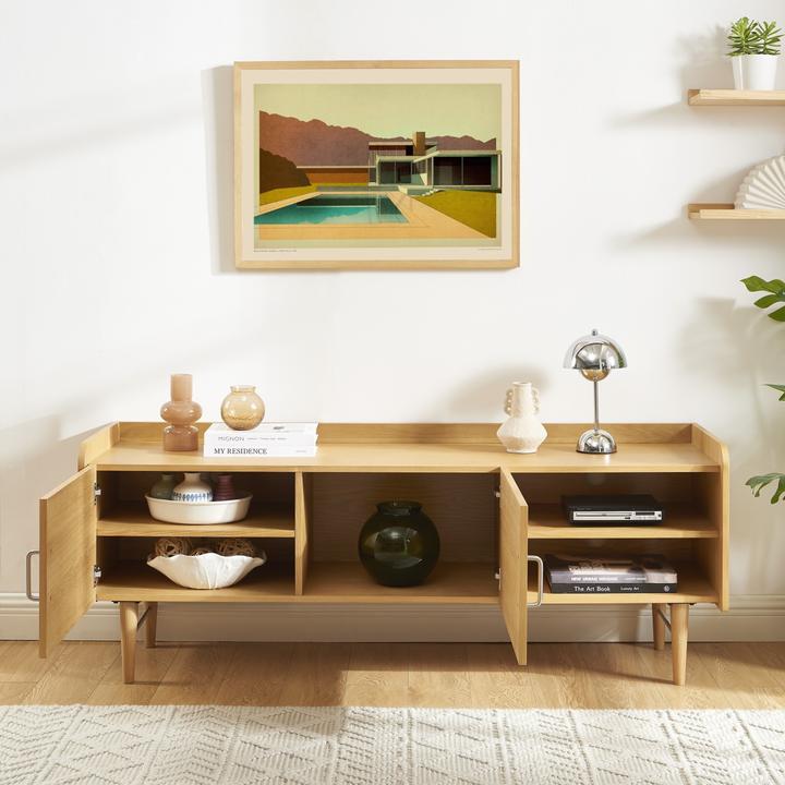 Actual product image Sorelh TV - Möbel TWIGGY Eiche Furnier 57cm (150 x 41.50 x 57.50 cm)