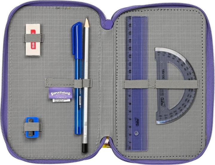 Produktbild Superthings Dreifaches Federmäppchen Guardians of Kazoom Lila Gelb (36 Stücke)