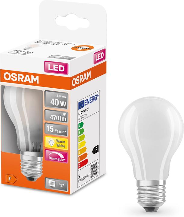 Produktbild Osram Led Retrofit Classic A (E27, 5 W, 470 lm, 1 x, F)