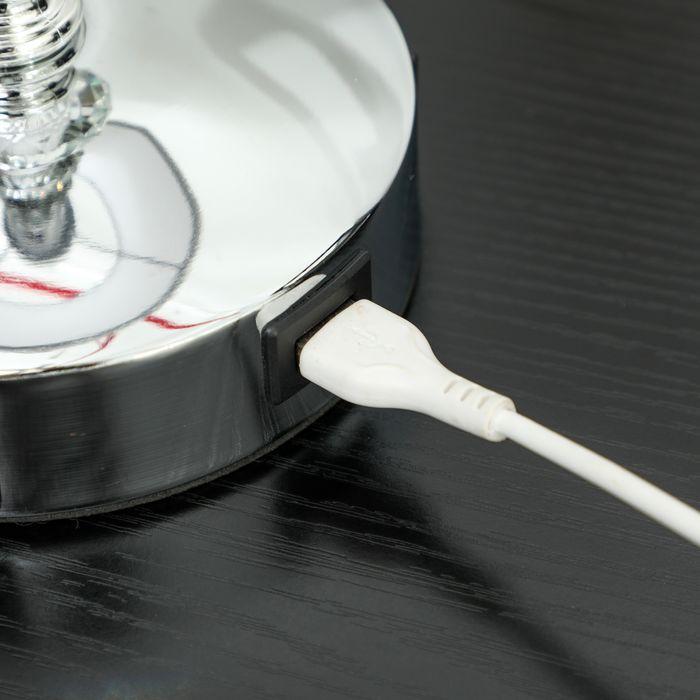 Produktbild Swisshandel24 Tischlampe LED Tischleuchte USB Aufladbar, Nachttischlampe, Lampensockel E27, silber (E27)