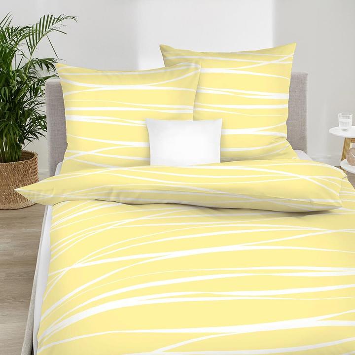 Produktbild Traumschlaf Mako-Satin Bettwäsche Motion Colours gelb (Bettwäsche Set, 135x200 cm + 80x80 cm)
