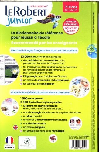Immagine prodotto Le Robert junior illustré : le dictionnaire des 7-11 ans, CE, CM, 6e (Francese, Collettività, 2024)