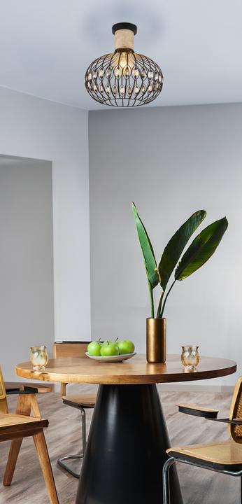 Image du produit Globo Dorthy E27 Deckenleuchte 40W Schwarz Matt, Metall Ø38cm 15778D (E27)