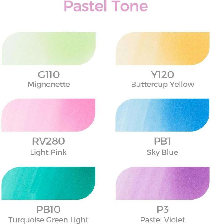 Produktbild Ohuhu Honolulu Kunstmarker (6 Stk.) - Pastellfarben (6x)