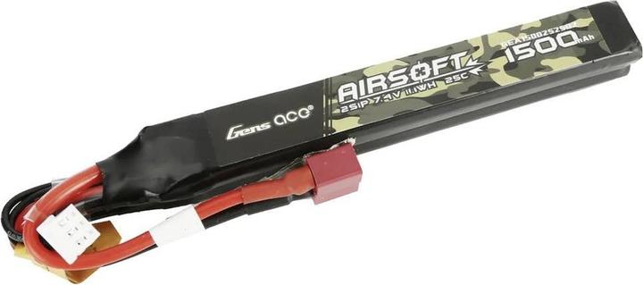 Produktbild Gens Ace 25C 1500mAh 2S1P 7.4V Nunchuck 2X Airsoft Gun Lipo Battery with T Plug (7.40 V, 1500 mAh)