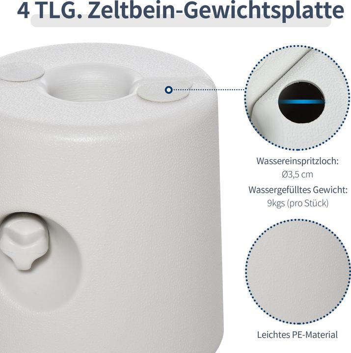 Image du produit Outsunny Gewichte für Faltpavillon (24 cm, 24 cm)