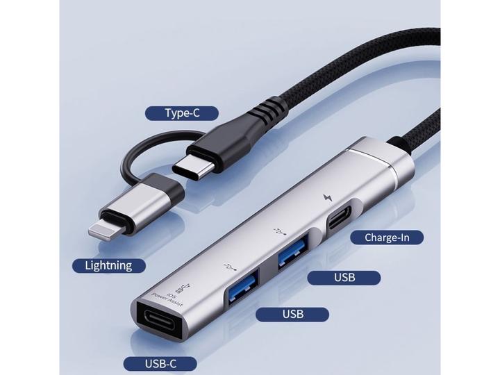 Produktbild PowerGuard 6-in-1 OTG Adapter (Lightning, USB Typ C)