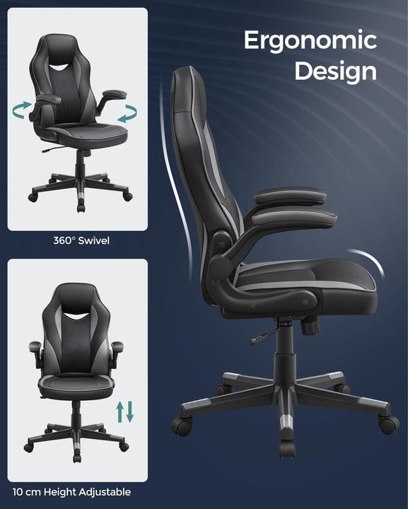 Image du produit Songmics Chaise de bureau avec accoudoirs rabattables