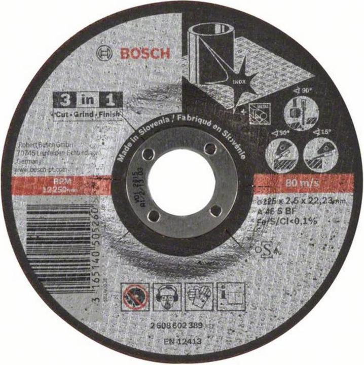 Bosch Professional Zubehör PRO Stainless Steel and Metal 3-in-1 Disc, 125 x 2,5 x 22,23 mm