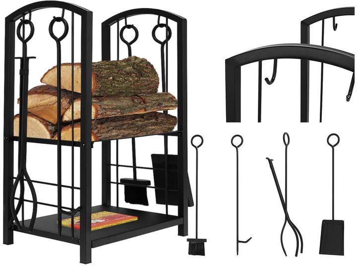 Image du produit Kaminer Panier à bois avec accessoires de cheminée