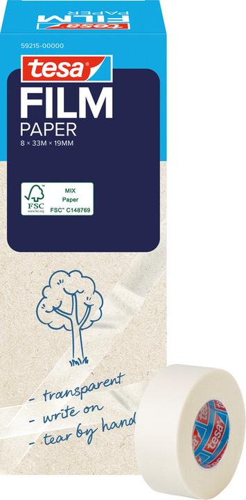 Produktbild tesa tesafilm Papier Klebeband 33m 19mm 8 Rollen Turm (19 mm)
