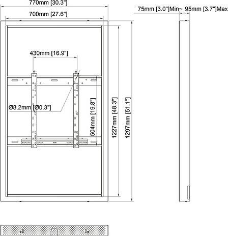 Immagine prodotto Multibrackets Supporto monitor fisso 55", indipendente, acciaio