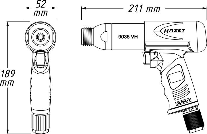 Image du produit HAZET Kit de burins à vibration pneumatique 9035V/5 (Air comprimé)