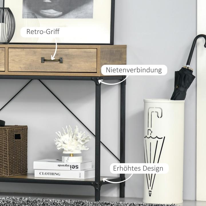 Image du produit Homcom Table console avec 2 tiroirs (100 x 35 x 76.5 cm)