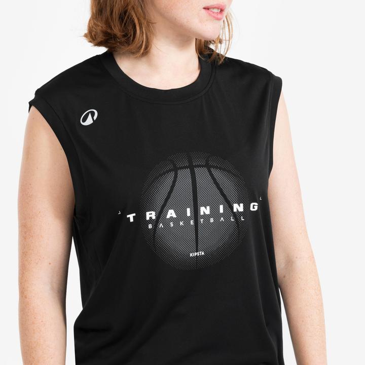 Produktbild Kipsta Damen/Herren Basketball Trikot ärmellos - Fast 500 schwarz (XL)