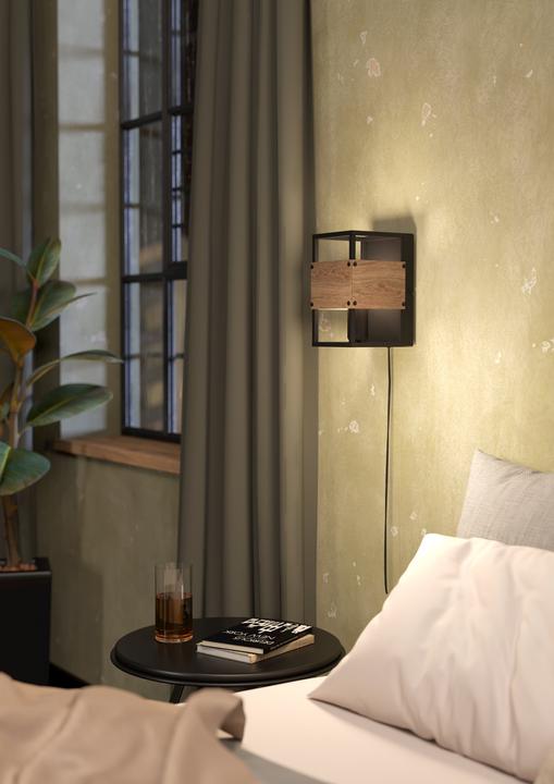 Image du produit EGLO 43806 EVESHAM E27 Applique murale Noir Marron (E27, IP20)