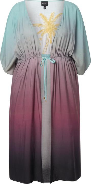 Produktbild Ulla Popken Kaftan, Farbverlauf, Palmen, V-Ausschnitt, Halbarm (42, 44, 46, 48)