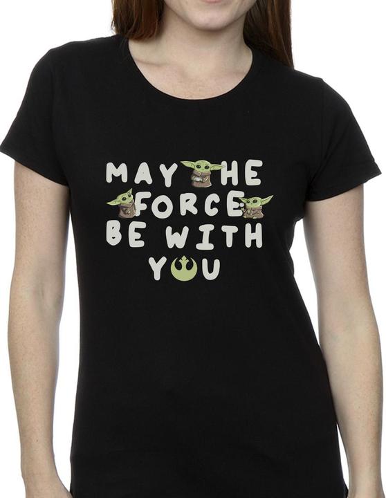 Image du produit Star Wars - T-shirt THE MANDALORIAN GROGU MAY THE FORCE BE WITH YOU - Femme (M)