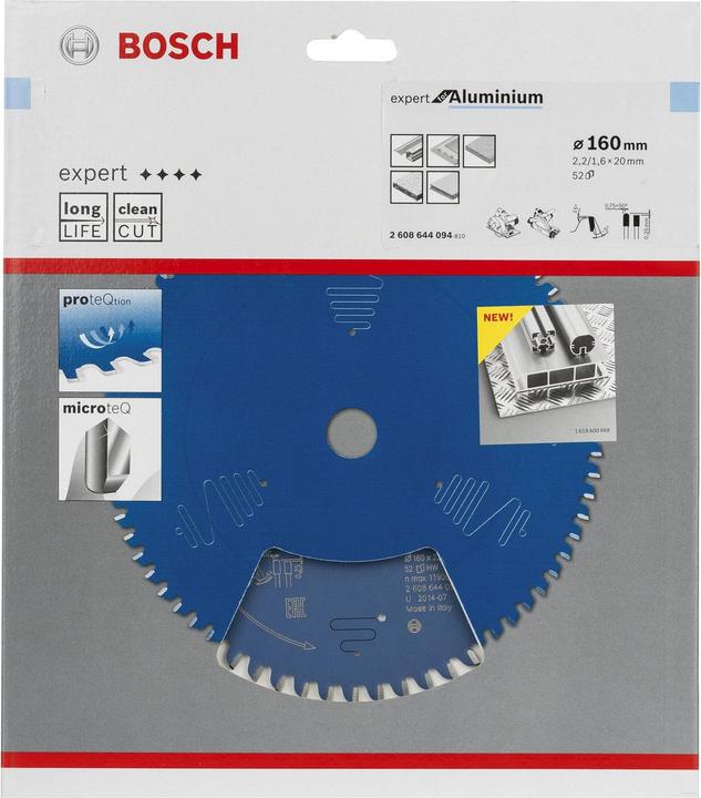 Produktbild Bosch Professional Zubehör Kreissägeblatt Expert for Aluminium, 160 x 20 x 2,2 mm, 52