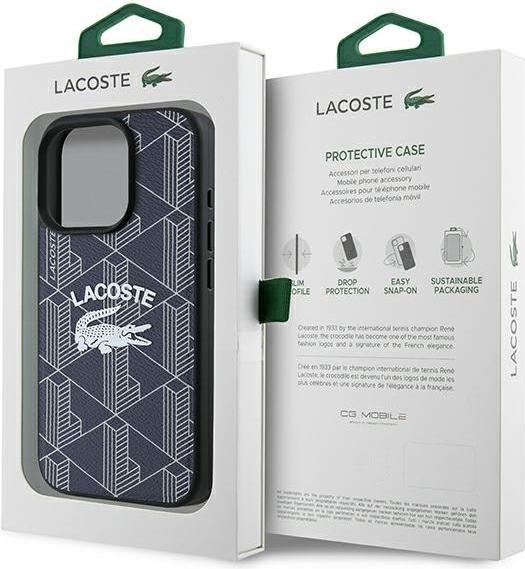 Actual product image Lacoste LCHMP16LPIGV iPhone 16 Pro 6.3" granatowy/navy hardcase Monogram Vintage Logo MagSafe (Apple iPhone 16 Pro)