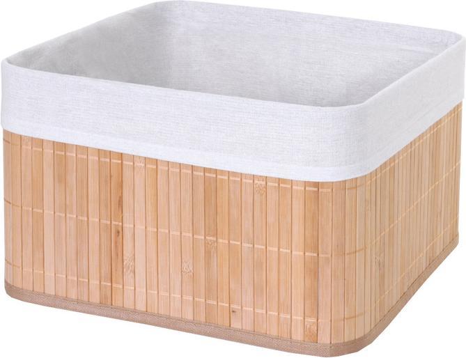 Actual product image Swisshandel24 2x Storage Basket, Basket Storage Box Sorting Box Shelf Basket, Bamboo - Natural Coloured (33 cm, 2x)