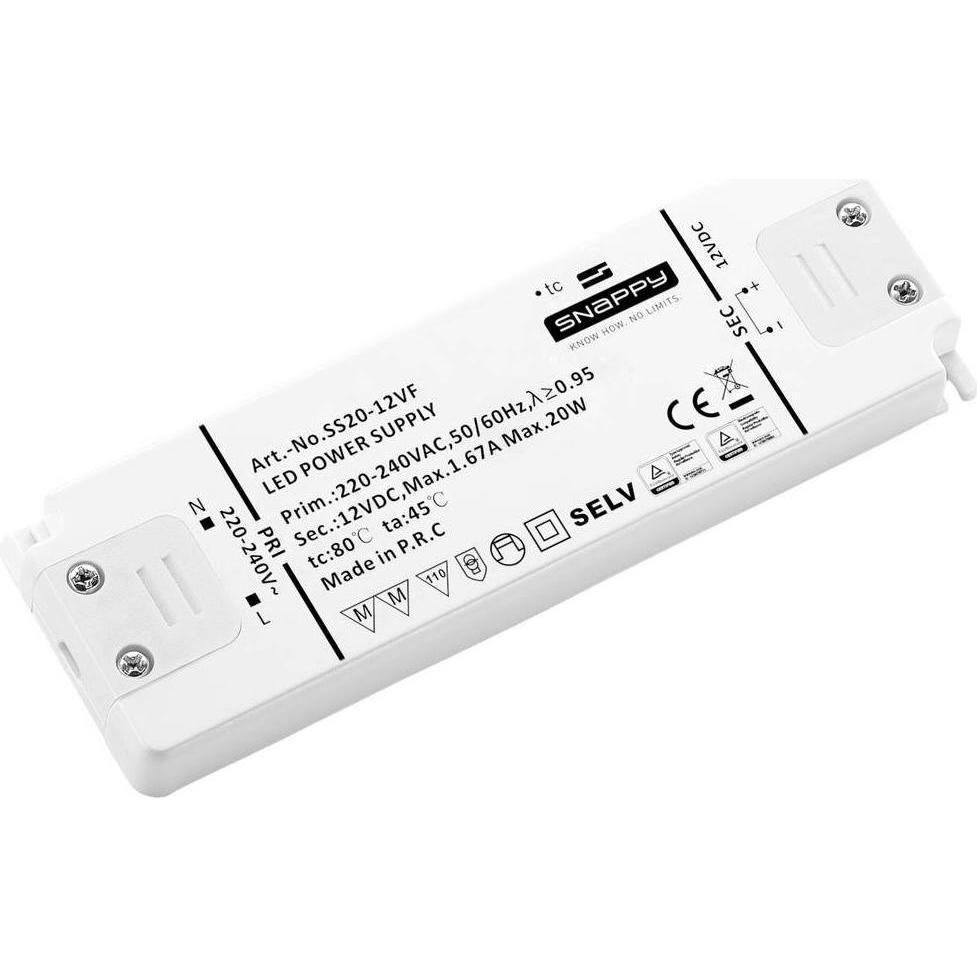 Dehner Elektronik, Zubehör Beleuchtung, SS 20-12VF LED-Trafo Konstantspannung 20 W 1.67 A 12 V/DC Möb