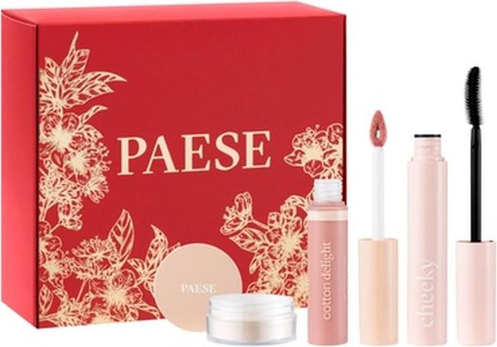 Produktbild Paese Paeseset Nature Look Mascara Cheeky 9ml, Lip Gloss Cotton Delight 75ml, Gerstenpuder 10g