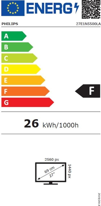 Energie-Label Philips 27E1N5500LA/00 (2560 x 1440 Pixel, 27")
