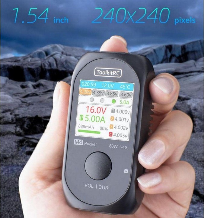 Immagine prodotto Toolkitrc Caricabatterie M4 Pocket, DC, 80W, 1-4S