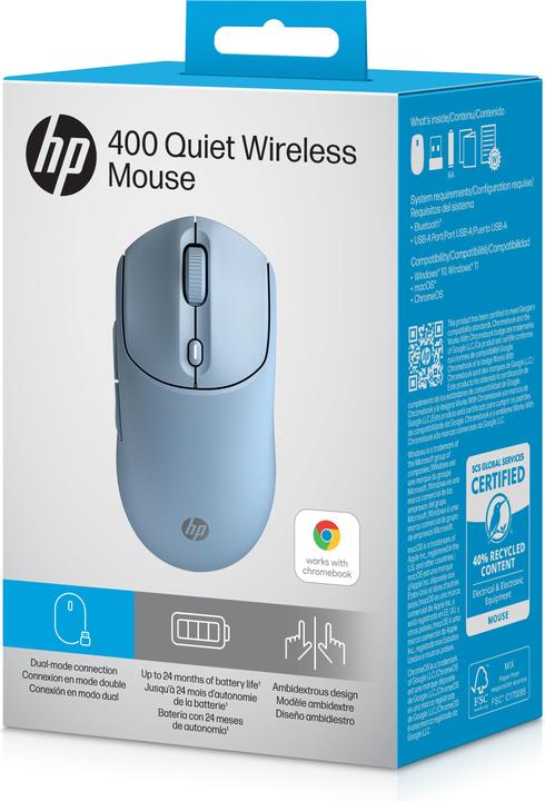 Productafbeelding HP 400 Quiet Blue Wireless Mouse EURO (P) (Draadloze)