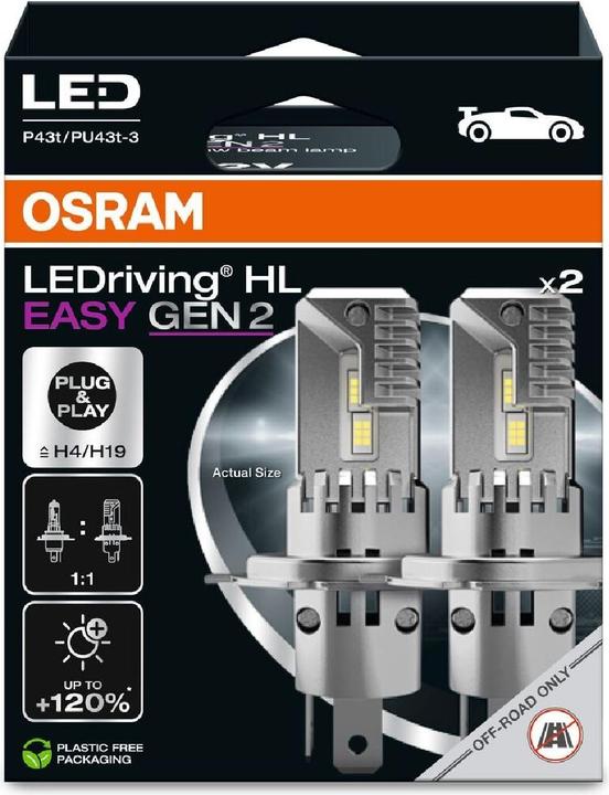 Actual product image Osram LEDriving HL Easy Gen. 2 2x (H4)