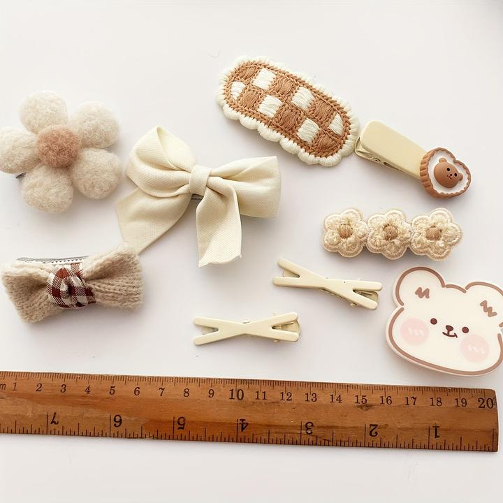 Image du produit Activity Board 9/10pcs Cartoon mignon en peluche Pinces à cheveux Set Accessoires de cheveux décoratifs