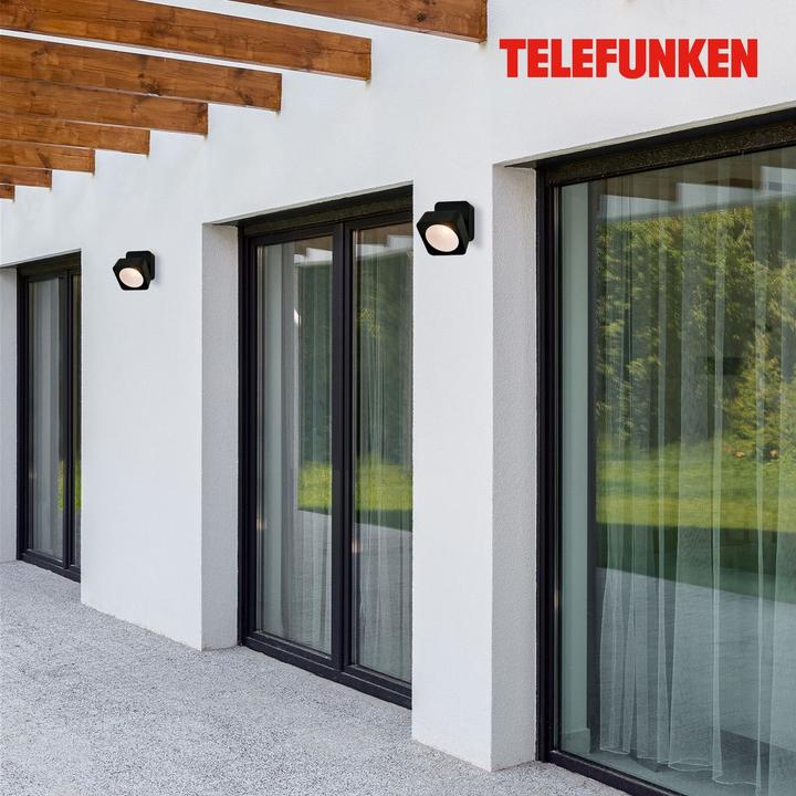 Image du produit Telefunken Applique murale d'extérieur, noir, 7W, IP44 (800 lm, IP44)