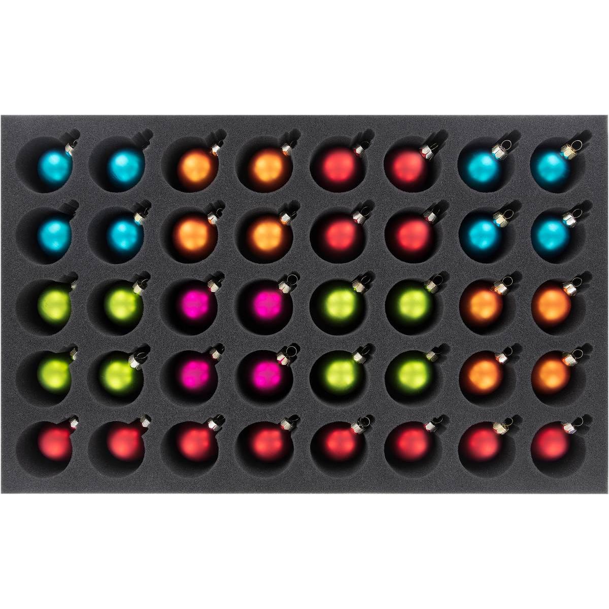 Feldherr DS060A001 - Inserto in schiuma per 40 baubles natalizi / baubles natalizi (Schiuma solida)