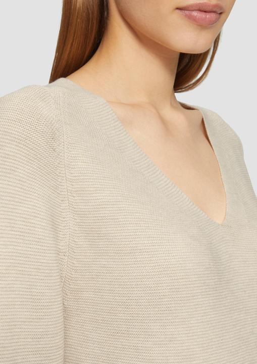 Immagine prodotto S.Oliver Strickpullover Gerippter Strickpullover aus Baumwollmix mit V-Ausschnitt (48)