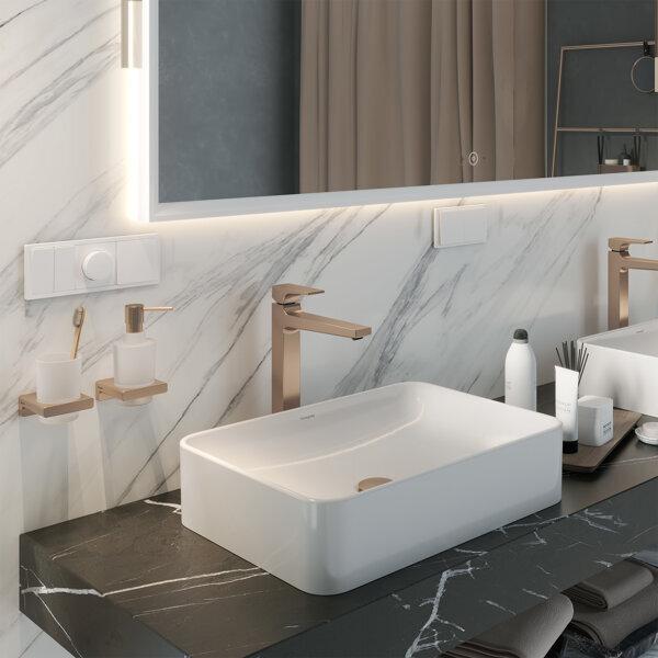 Produktbild Magni hansgrohe Aufsatzwaschtisch Xuniva Q 550x400mm, ohne Hahnloch/Überlauf, weiss (400 mm, 550 mm)