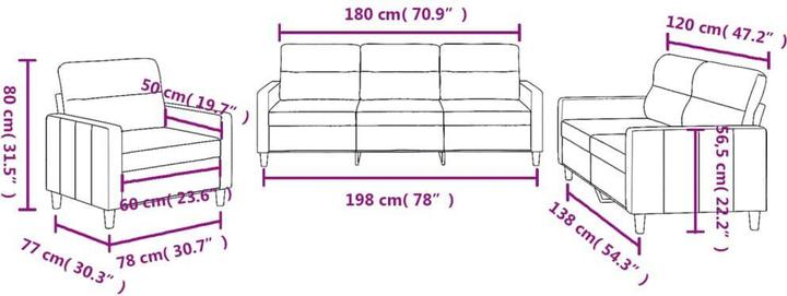 Immagine prodotto vidaXL Sofagarnitur (2 posti, 3 posti, Salotto)