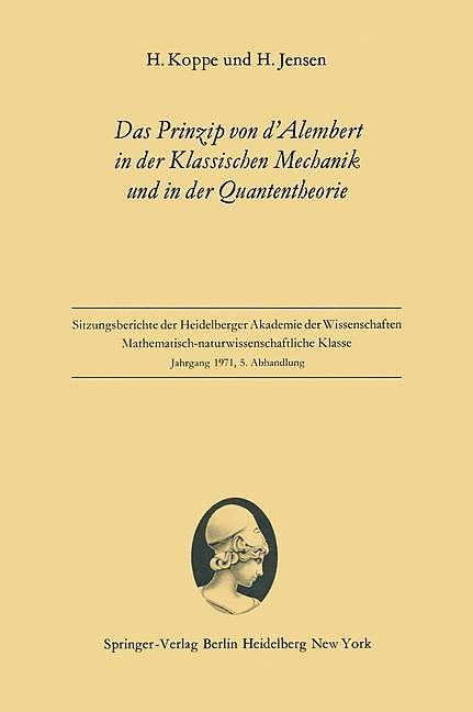 Produktbild Das Prinzip von d'Alembert in der Klassischen Mechanik und in der Quantentheorie (Deutsch, 1971)
