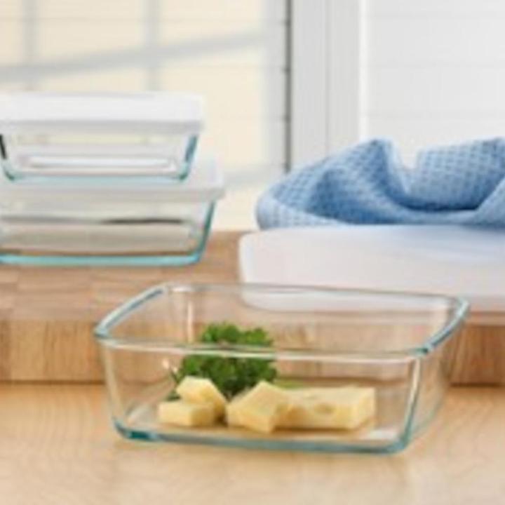 Actual product image Glass Fresh Food Jar with Lid square (0.50 l)