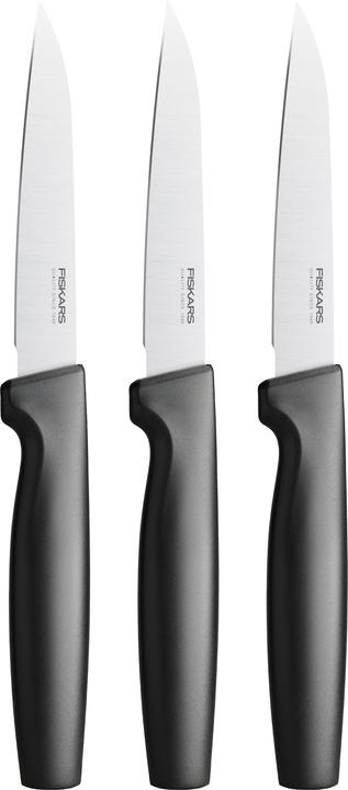 Actual product image Fiskars Vegetable knife set, 3-piece, Functional Form, stainless steel/plastic, black, 1057563 (8 cm)