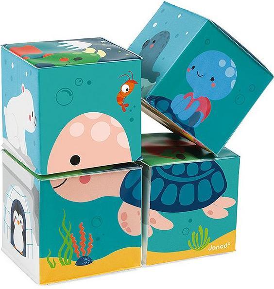 Actual product image Janod Bathtub game motif cube