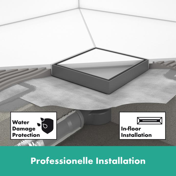 Produktbild hansgrohe HG Punktablauf RainDrain Point Komplettset 150x150mm mattschwarz (150 mm)