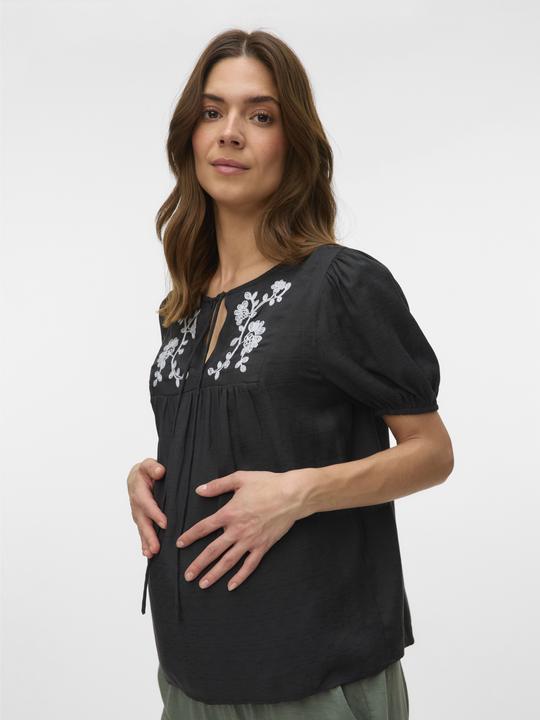 Immagine prodotto Mamalicious Normal geschnitten Rundhals Elastische Bündchen Ballonärmel Top Bluse (L)