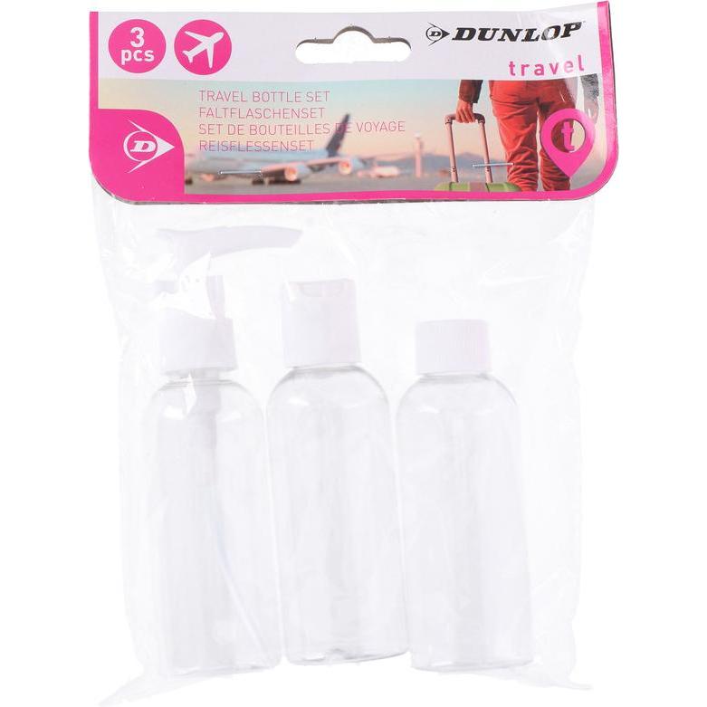 Dunlop, Reisezubehör, Travel bottle set, Transparent, Weiss, (Flüssigkeitsbeutel)