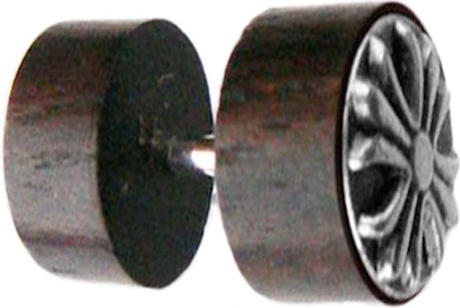 Produktbild Star Piercing Fake Plug Kreuz aus Narra Holz (ohne Messing, Organisch)