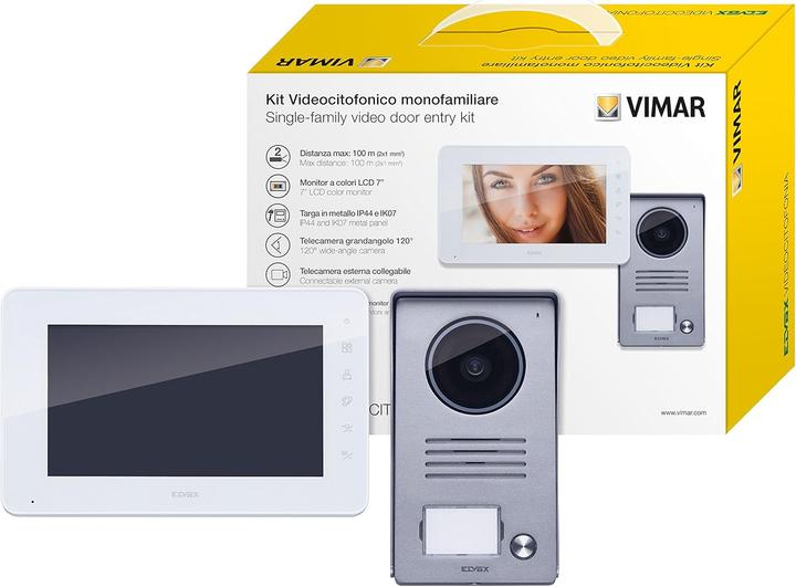 Actual product image Vimar Video Door Intercom, Hands-Free, Color LCD, Expandable System, Intercom Function