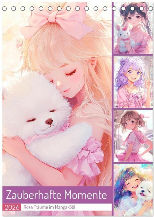 Actual product image Enchanting moments. Pink dreams in manga style (desk calendar 2026 DIN A5 portrait), month (A5)